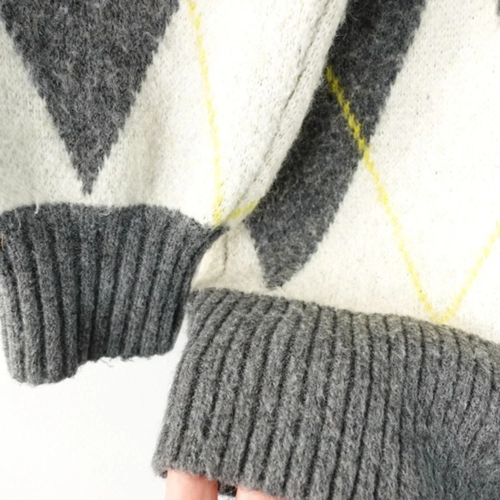 PRINGLE OF SCOTLAND x H&M Sweater Small Argyle Scottish Wool Roll Oversize Tunic - Picture 9 of 13